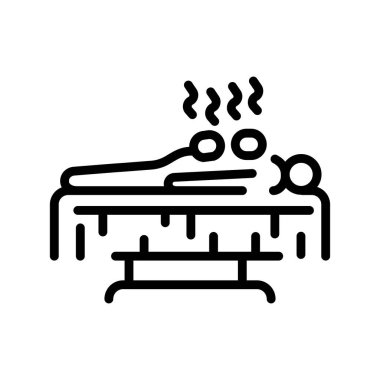 Stone therapy sign olor line icon. Physiotherapy. Pictogram for web page.