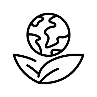 Eco earth olor line icon. Pictogram for web page.