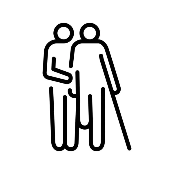 Rehabilitation Sign Olor Line Icon Physiotherapy Pictogram Web Page 벡터 그래픽