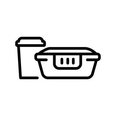 Eco recycled tableware olor line icon. Pictogram for web page.