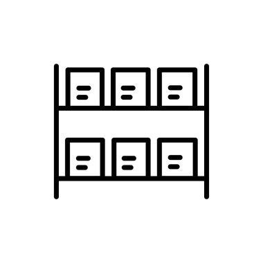 Rack with goods olor line icon. Pictogram for web page.