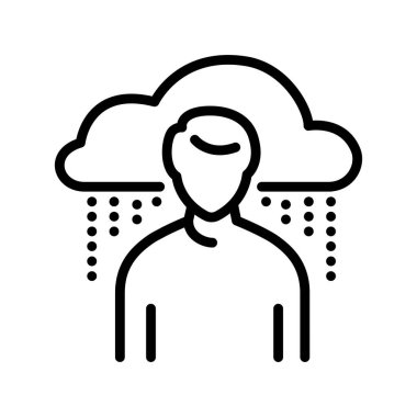 Depression olor line icon. Pictogram for web page.
