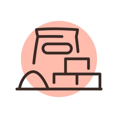 Building materials black line icon. Pictogram for web page.