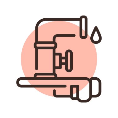 Water supply installation black line icon. Pictogram for web page
