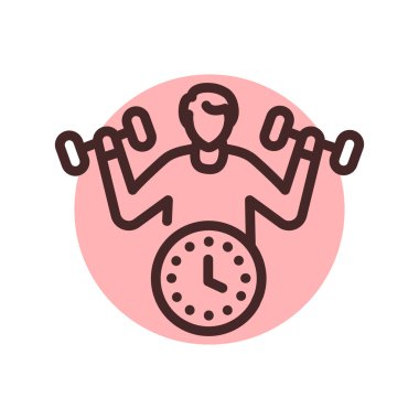 Break for exercise olor line icon. Pictogram for web page.