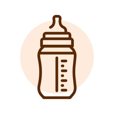 Bottle of breast milk olor line icon. Pictogram for web page.