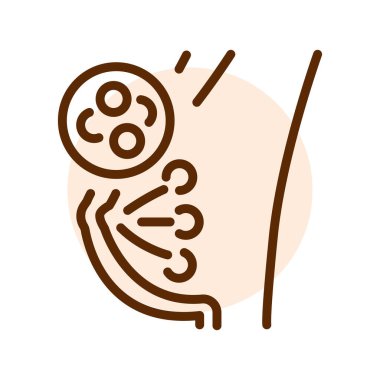 Mastitis breast olor line icon. Pictogram for web page. clipart