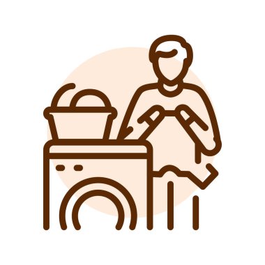 Laundry food line icon. Routine. 
