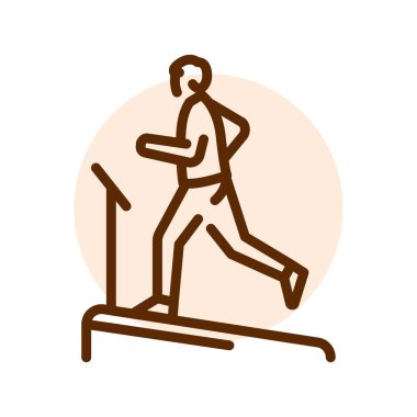 Running on treadmill line icon. Routine. 