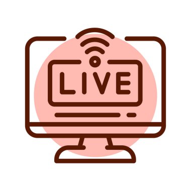 Live streaming line icon. Online promotion