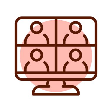 Online meeting line icon. Transmission tower