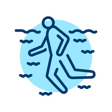 Swimming sign olor line icon. Physiotherapy. Pictogram for web page.
