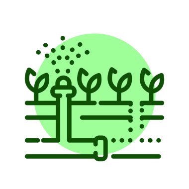 Installation of an irrigation system color line icon. Garden service. 