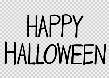 Png veya şeffaf arkaplanda izole edilmiş fırça biçimi, metin için boş alan, poster için element şablonu, broşürler, çevrimiçi reklamcılık, vektör ilülasyonu ile Cadılar Bayramı metni afişi 