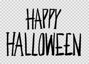 Png veya şeffaf arkaplanda izole edilmiş fırça biçimi, metin için boş alan, poster için element şablonu, broşürler, çevrimiçi reklamcılık, vektör ilülasyonu ile Cadılar Bayramı metni afişi 