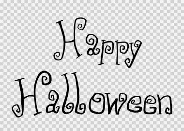 Png veya şeffaf arkaplanda izole edilmiş fırça biçimi, metin için boş alan, poster için element şablonu, broşürler, çevrimiçi reklamcılık, vektör ilülasyonu ile Cadılar Bayramı metni afişi 