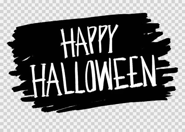 Felice Banner Testo Halloween Con Stile Pennello Isolato Sfondo Png — Vettoriale Stock