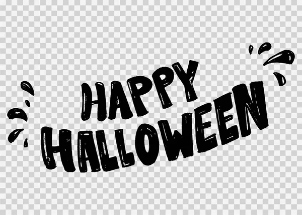 Felice Banner Testo Halloween Con Stile Pennello Isolato Sfondo Png — Vettoriale Stock