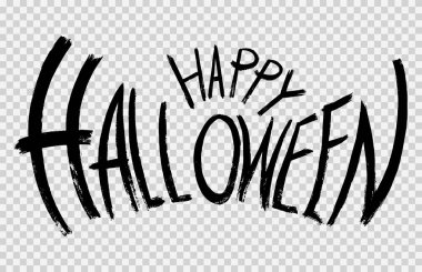 Png veya şeffaf arkaplanda izole edilmiş fırça biçimi, metin için boş alan, poster için element şablonu, broşürler, çevrimiçi reklamcılık, vektör ilülasyonu ile Cadılar Bayramı metni afişi 