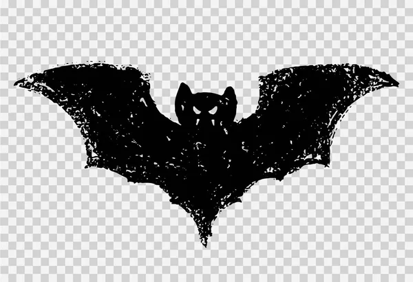 Bat Style Peinture Pinceau Dessiné Main Isolé Sur Fond Png — Image vectorielle