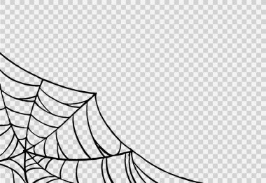 Örümcek ağlı Cadılar Bayramı partisi arka planı yalıtılmış png veya şeffaf doku, metin için boş alan, poster için element şablonu, broşürler, çevrimiçi reklam, vektör ilüstrasyonu 