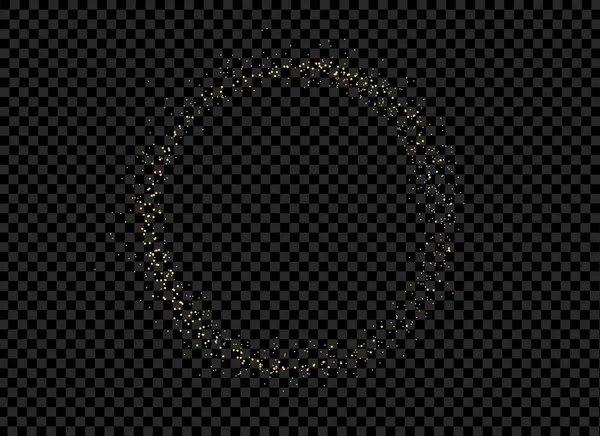 Gouden Glitterdeeltjes Cirkelvorm Isoleren Png Transparante Achtergrond Grafische Bronnen Voor — Stockvector