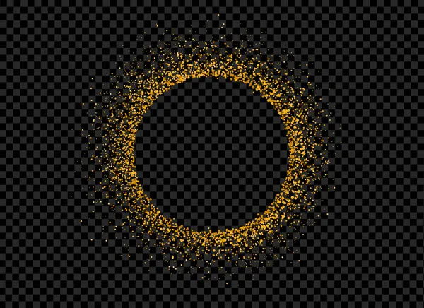 Partículas Brillo Dorado Forma Círculo Aisladas Sobre Fondo Png Transparente — Vector de stock