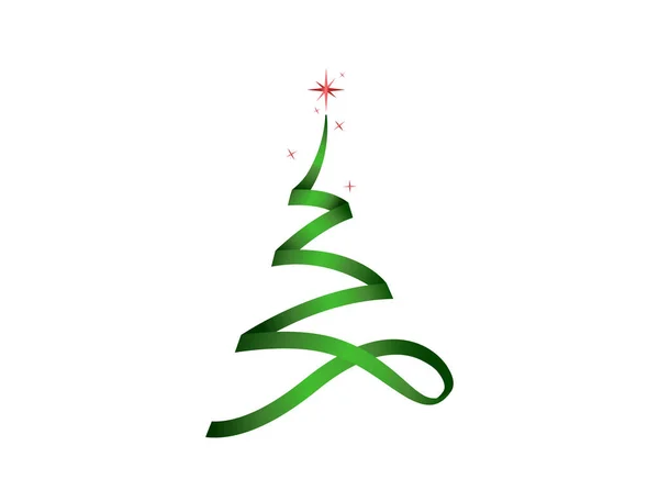 Png veya şeffaf arkaplanda izole edilmiş yıldızlı yeşil simli Noel ağacı. Yeni yıl, doğum günleri ve lüks kartlar için grafiksel kaynaklar. Vektör illüstrasyonu 