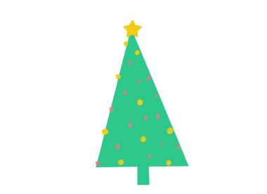 El yapımı fırça darbesi Noel ağacı, yıldızlı png veya şeffaf arkaplanda izole edilmiş. Yeni yıl, doğum günleri ve lüks kartlar için grafiksel kaynaklar. Vektör illüstrasyonu 