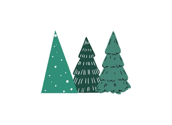 Arbre Noël Sur Paysages Enneigés Isoler Sur Fond Png Transparent — Image vectorielle