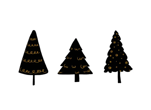 Arbre Noël Sur Paysages Enneigés Isoler Sur Fond Png Transparent — Image vectorielle