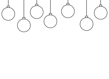 Noel topları izole edilmiş ya da şeffaf bir arka planda asılı duruyor. Yeni yıl, doğum günleri ve lüks kartlar için grafiksel kaynaklar. Vektör illüstrasyonu 