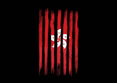 Hong Kong flag with brush paint textured isolated  on png or transparent background,Symbol of Hong Kong,template for banner,promote, design, and business matching country poster, vector illustration 