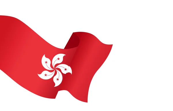 Ondeando Bandera Hong Kong Aislada Png Fondo Transparente Símbolo Hong — Vector de stock