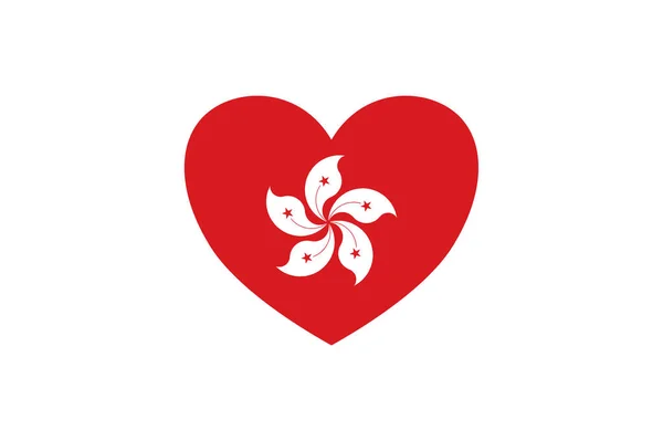 Bandera Hong Kong Forma Corazón Aislado Png Fondo Transparente Símbolos — Vector de stock