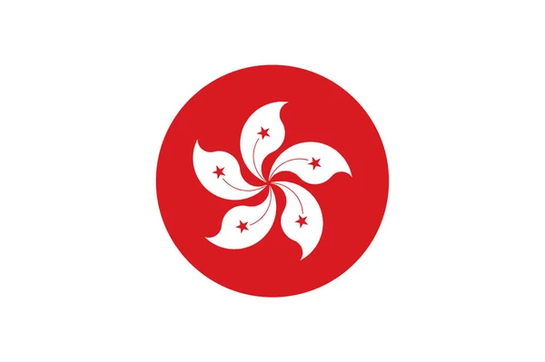 Bandera Hong Kong Forma Círculo Aislado Png Fondo Transparente Símbolo — Vector de stock