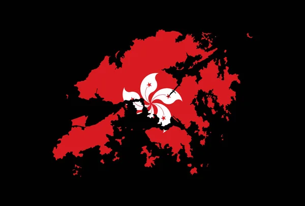 Bandera Hong Kong Mapa Aislado Png Fondo Transparente Símbolo Hong — Vector de stock