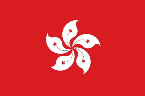 Bandera Hong Kong Con Color Forma Estándar Símbolos Banner Plantilla — Vector de stock