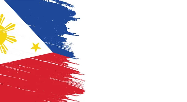 Bandera Filipinas Con Pintura Pincel Texturizada Aislada Sobre Fondo Png — Archivo Imágenes Vectoriales