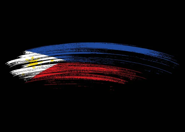 Philippines Flag Brush Paint Textured Isolated Png Transparent Background Symbol — Stock vektor