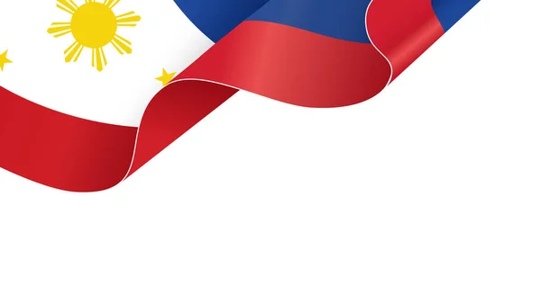 Esquina Ondeando Bandera Filipinas Aislado Png Fondo Transparente Símbolo Filipinas — Archivo Imágenes Vectoriales