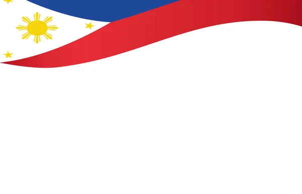 Esquina Ondeando Bandera Filipinas Aislado Png Fondo Transparente Símbolo Filipinas — Vector de stock