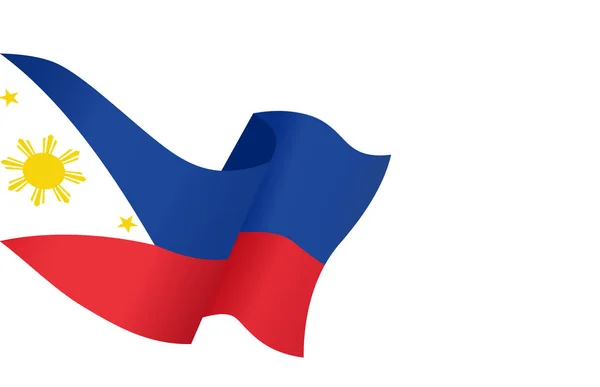Ondeando Bandera Filipinas Aislada Png Fondo Transparente Símbolo Filipinas Plantilla — Archivo Imágenes Vectoriales