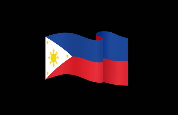 Waving Philippines Flag Isolated Png Transparent Background Symbol Philippines Template — Vetor de Stock