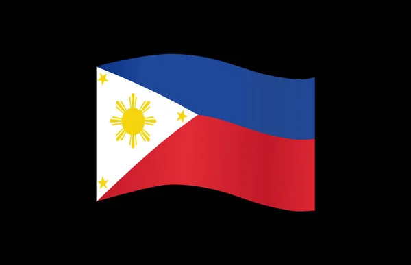 Ondeando Bandera Filipinas Aislada Png Fondo Transparente Símbolo Filipinas Plantilla — Vector de stock