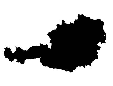 Avusturya haritası png veya şeffaf arkaplanda izole edilmiş, Avusturya Sembolü, afiş, kart, reklam, dergi ve iş eşleşen ülke posteri için şablon, vektör ilülasyonu 