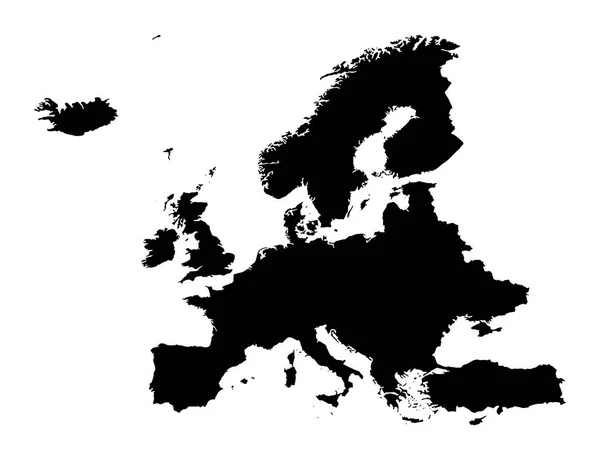 在平面或透明背景上孤立的欧洲地图 欧洲符号 杂志和商业匹配的国家海报模板 矢量插图 — 图库矢量图片