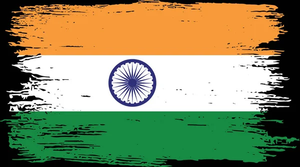 Bandera India Con Pintura Pincel Texturizada Aislada Sobre Fondo Png — Vector de stock