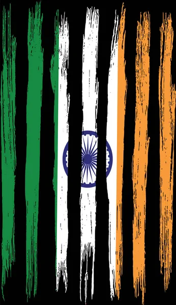 Bandera India Con Pintura Pincel Texturizada Aislada Sobre Fondo Png — Vector de stock