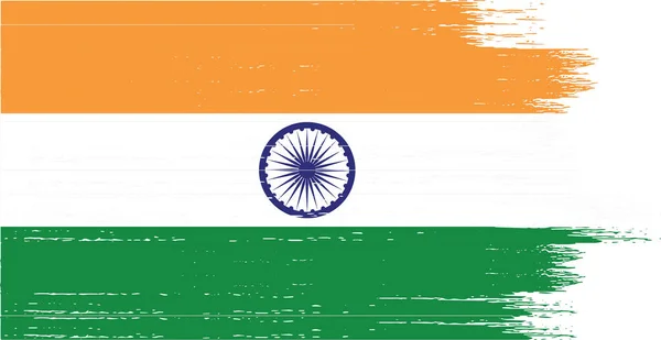 Indien Flagge Mit Pinselfarbe Strukturiert Isoliert Auf Png Oder Transparentem — Stockvektor